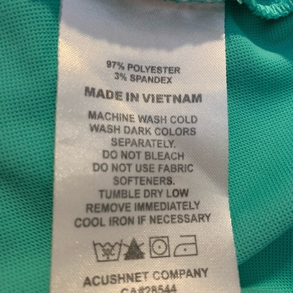 FootJoy Polo Shirt Men Medium Green Performance Golf Plain Basic Logo - Picture 4 of 4